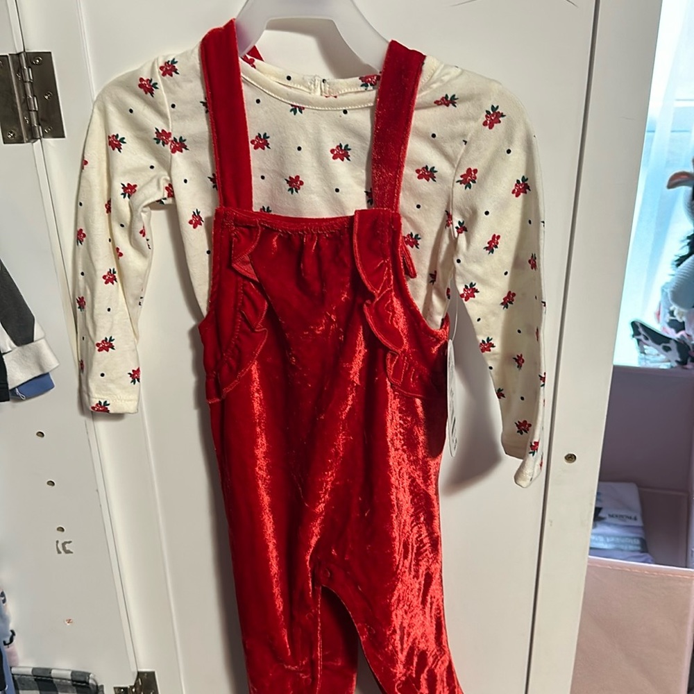 Baby’s 18 months overalls and shirt set